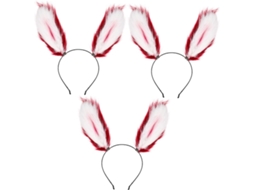 Tiara Decorativa De Orelhas De Coelho De Pelúcia (3 Peças) Para Cosplay E Eventos - Acessório Feminino
