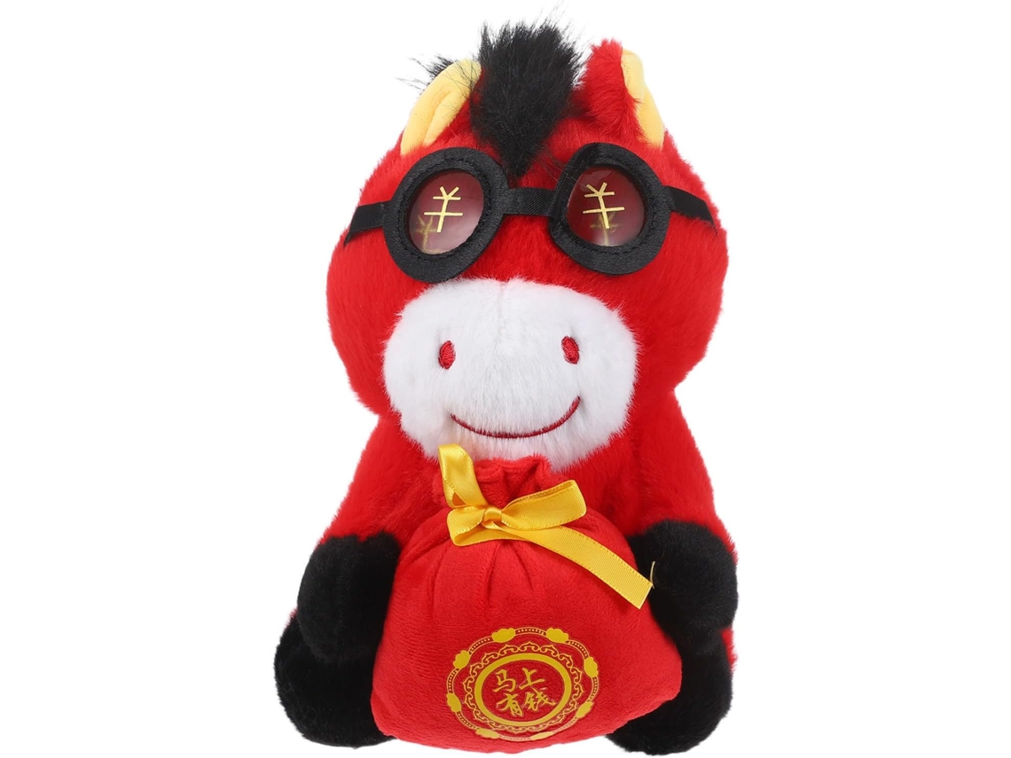 Pelúcia Do Cavalo Zodíaco Chinês de 2026, Vermelha, Para Festas