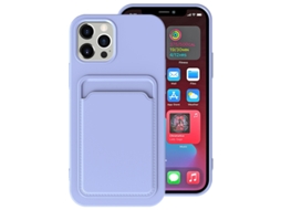 Capa Para Iphone 17 Air Roxa Clara Com Porta-cartões Integrado E Acabamento Fosco E Macio.