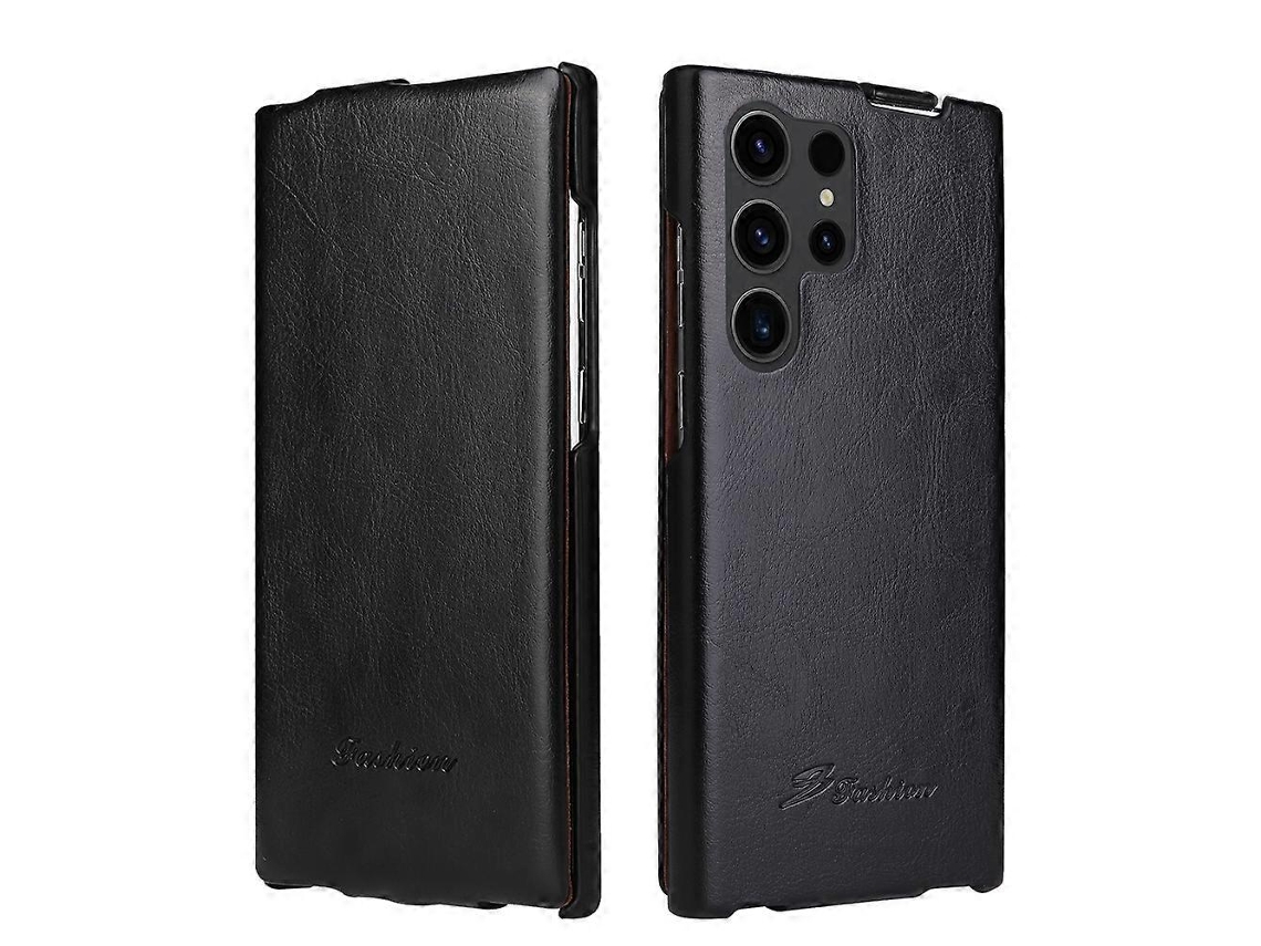 Capa De Celular Samsung Galaxy S23 Ultra 5g Fierre Shann 64 Com Textura Vertical E Abertura Flip Em Couro Pu.