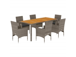 Garden Dining Set, Garden Dining Sets Vidaxl Cinzeto Rattan / Vime (190 X 90 X 75 Cm)