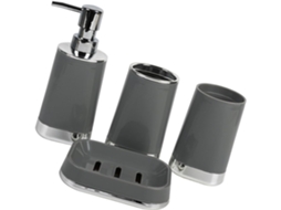 Conjunto Organizador De Banheiro Com Cesto Armazenamento, Porta Escova De Dentes E Dispensador Sabonete, Fácil De