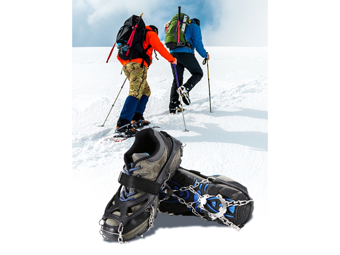 Lixada Grampões De Tração Com 19 Pontes De Aço Inoxidável Para Caminhada Hiking Escalada No Gelo E Neve