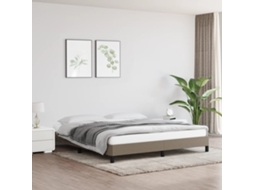 Cama Sem Colchão 180x200 Cm Tecido Castanho-acinzentado
