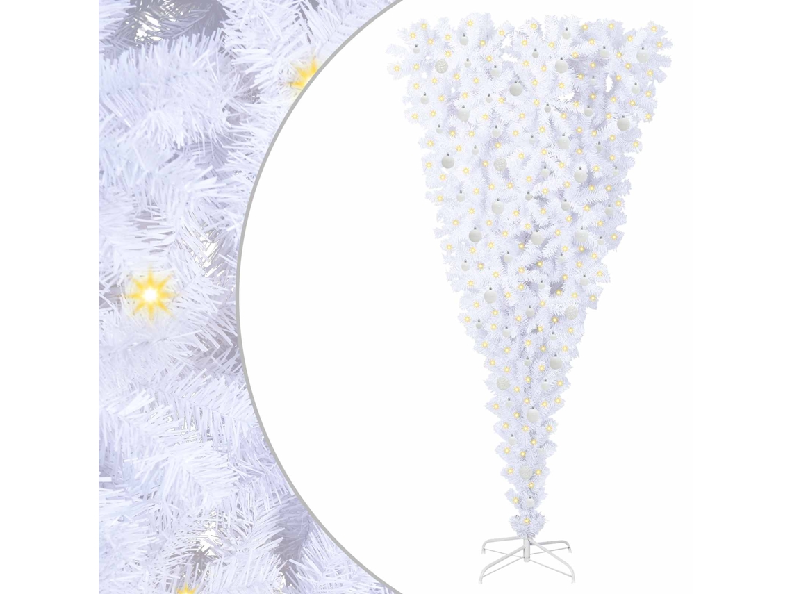 Conjunto 1 Árvore Artificial Vidaxl Branco Pvc (240 Cm)