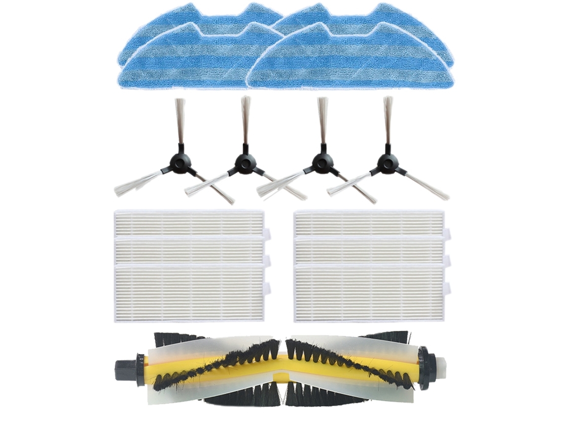 Acessório para aspirador de pó proscenic 811gb 911s, substituição de 1 escova principal, 4 escovas laterais, 6 filtros hepa, 4 panos de esfregão