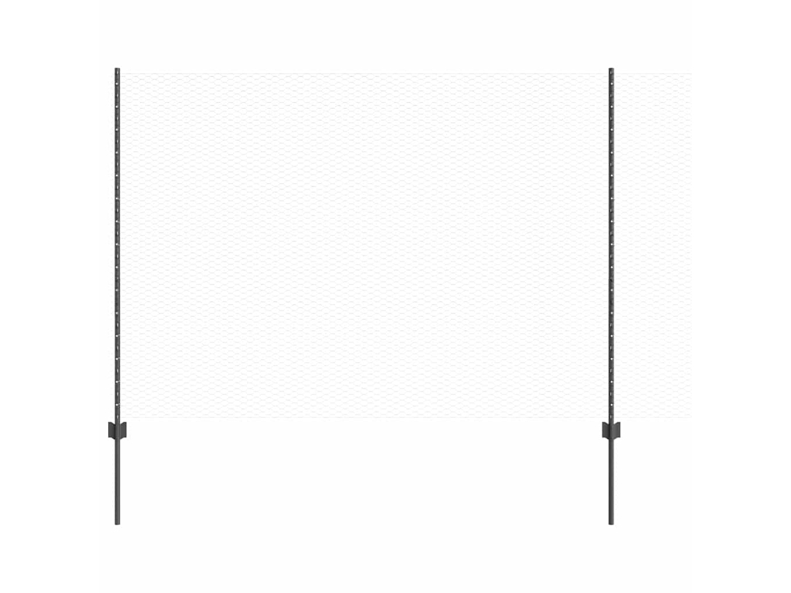 Conjunto 1 Painel De Cerca Vidaxl Cinzento Aço (100 X 1,5 M)