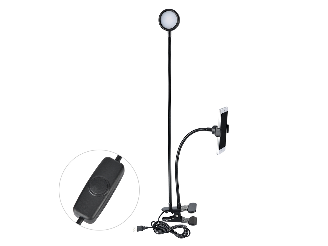 Suporte de transmissão ao vivo com luz EOOCOO