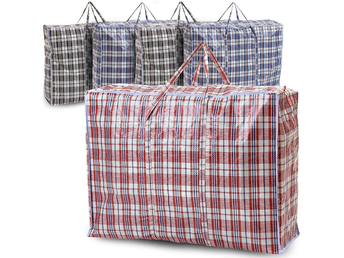 Pacote com 5 Sacos de Lavanderia Extra Grandes BRILVIBERA com zíper, reutilizáveis (cor aleatória)