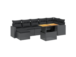 Garden Sofa Set, Garden Sofa Sets Vidaxl Preto Rattan / Vime (n/a)