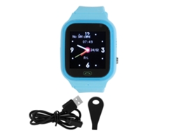 Smartwatch à prova d'água 2026 para meninos e meninas com tela sensível ao toque, câmera, despertador com vídeo, pedômetro, azul.