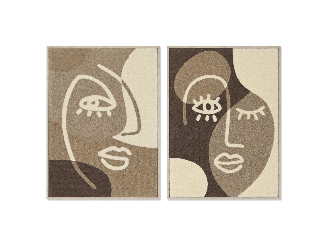 Pintura HOME ESPRIT Abstrato 53x4,3x73 cm 2 Unidades