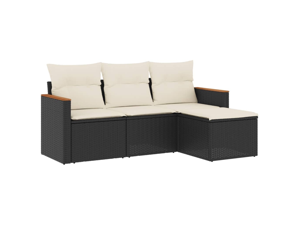 Garden Sofa Set, Garden Sofa Sets Vidaxl Preto Rattan / Vime (n/a)