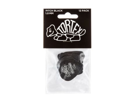 Suporte DUNLOP Tortex Pitch Black Standard 1.0Mm 12-Pack