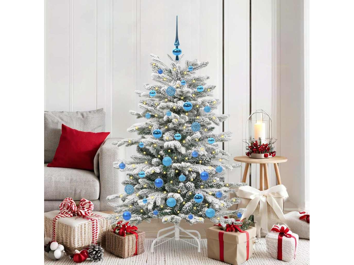Vidaxl Árvore De Natal Articulada Artificial Branco 150 Cm Pe E Pvc