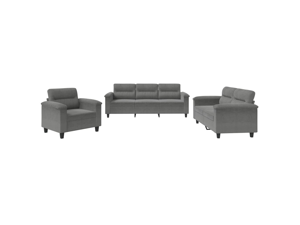Conjunto de Sofás com Almofadões Tecido Microfibra Cinza escuro MAISON EXCLUSIVE