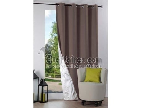 Cortina Isolante com Ilhós Forrada Taupe 135 X 240 Cm LOVELY CASA