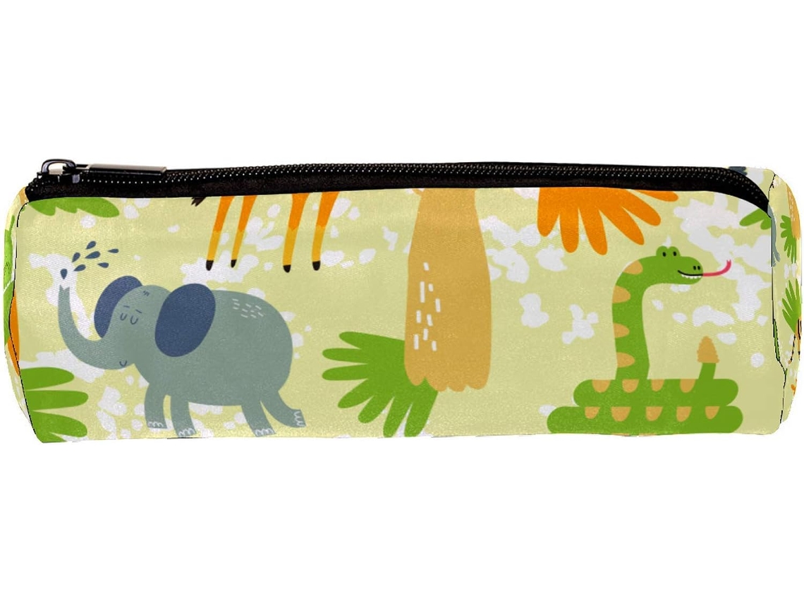 Desenho animado a lápis com estampa de tigre, elefante e girafa