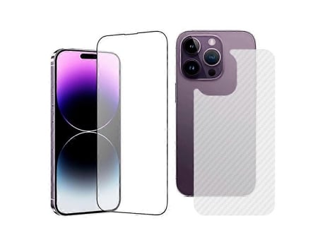 Película Frontal Anti Estilhaçamento Protetor Traseiro Compatível Com Tgvis Para Iphone 14 Pro Vledary