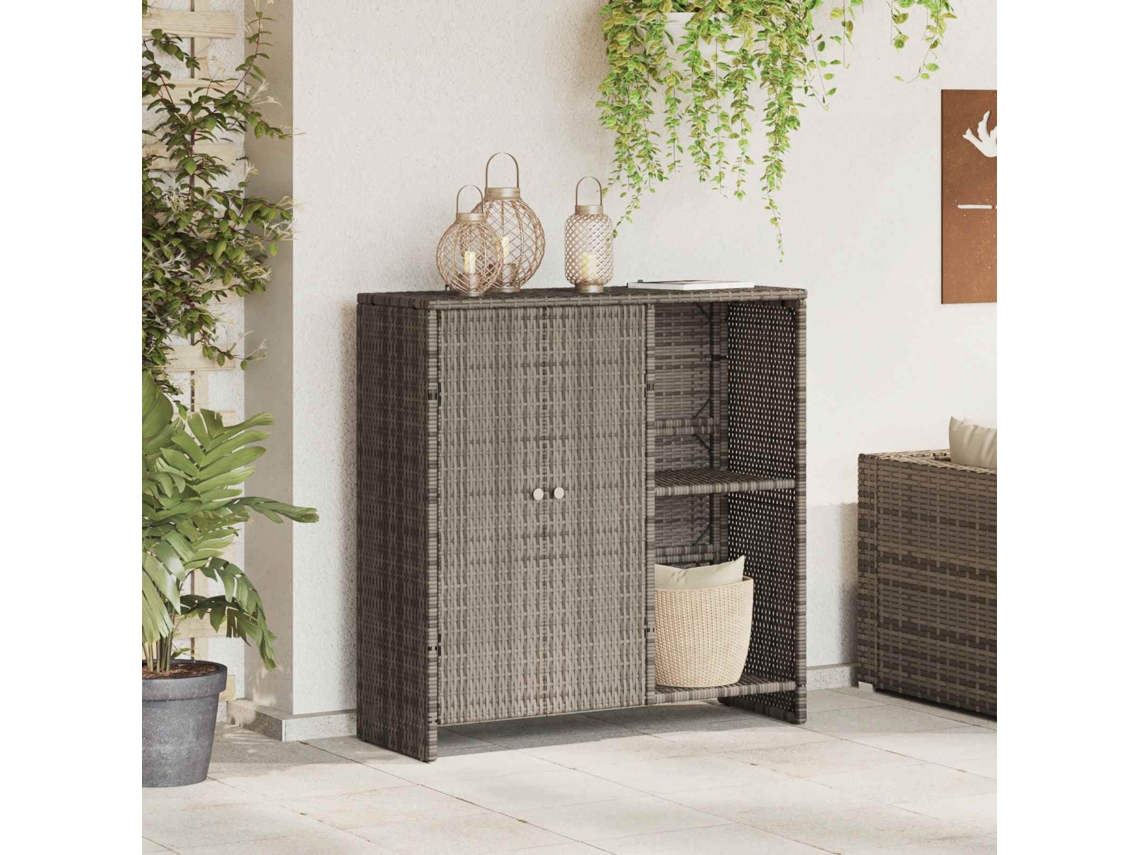 Vidaxl Armário De Arrumação Com Porta Cinzeto 100 X 36 X 102 Cm Vime