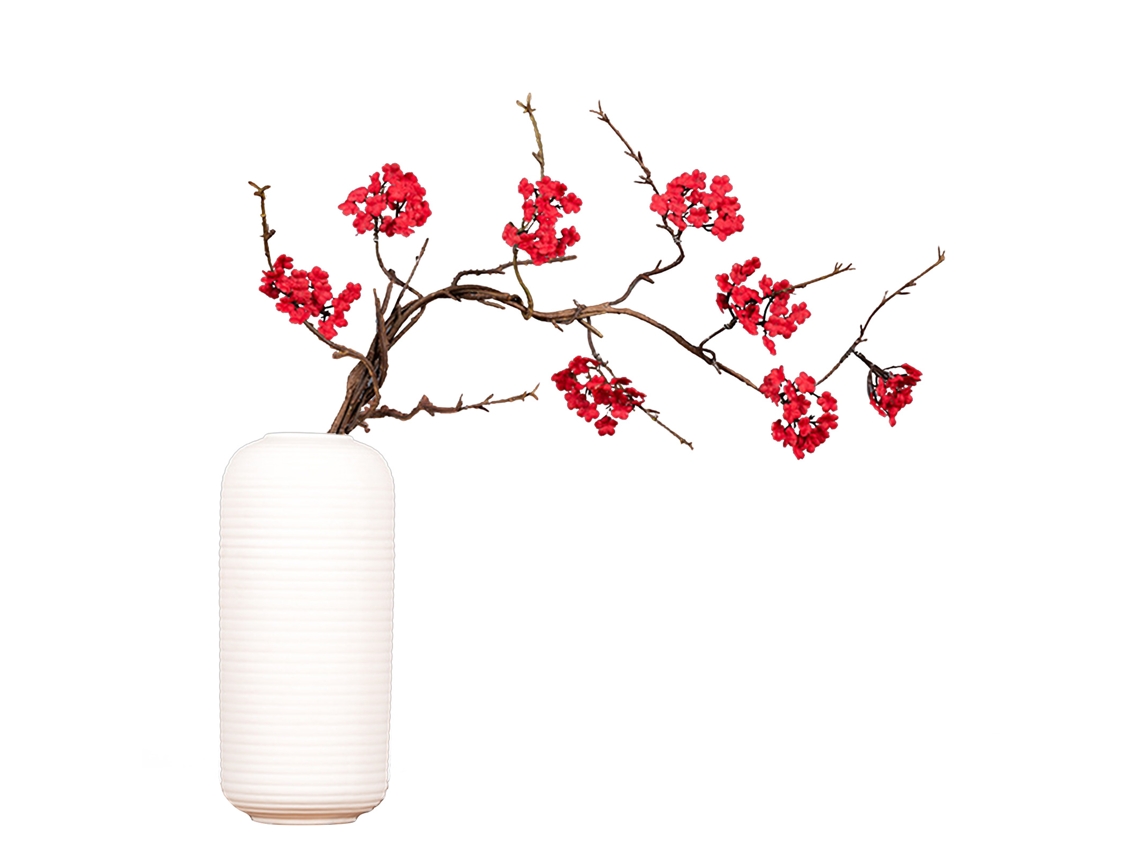 Laxiscreed Ramo De Cerejeira Artificial Zen Para Decoração De Casa, Vermelho, Sem Vaso