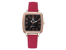 Relógio Analógico de Quartzo com Pulseira Pu Ajustável Estilo Clássico Elegante Luxuoso (rosa)