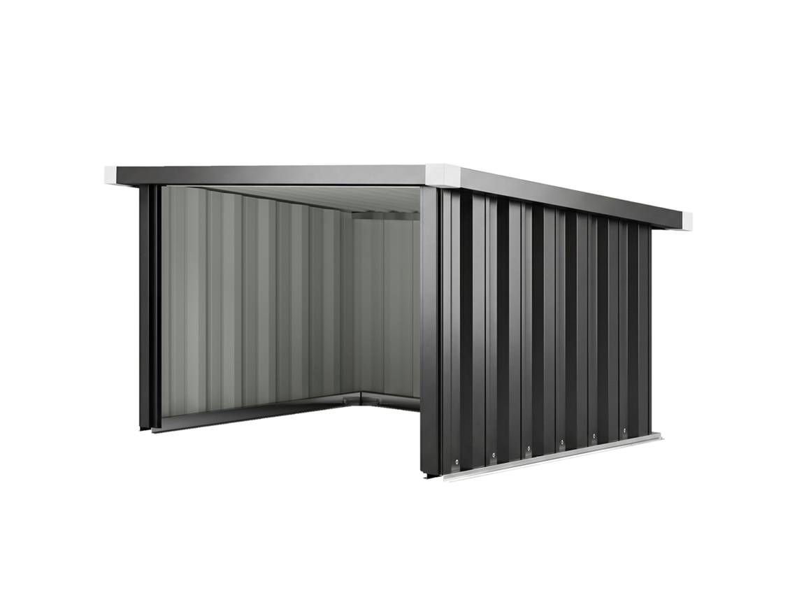 Garagem Abrigo Robô Cortador Grama Com Telhado Inclinado Aço Galvanizado - Escuro Cinzento 108x86x62,5cm