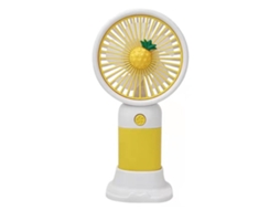 Ventilador Portátil Série Fruta Abacaxi Amarelo Recarregável Silencioso