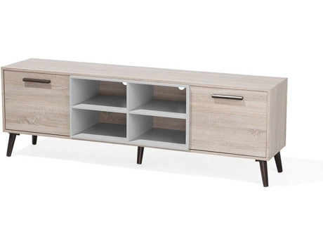 Móvel de TV castanho claro e cinzento ALLOA
