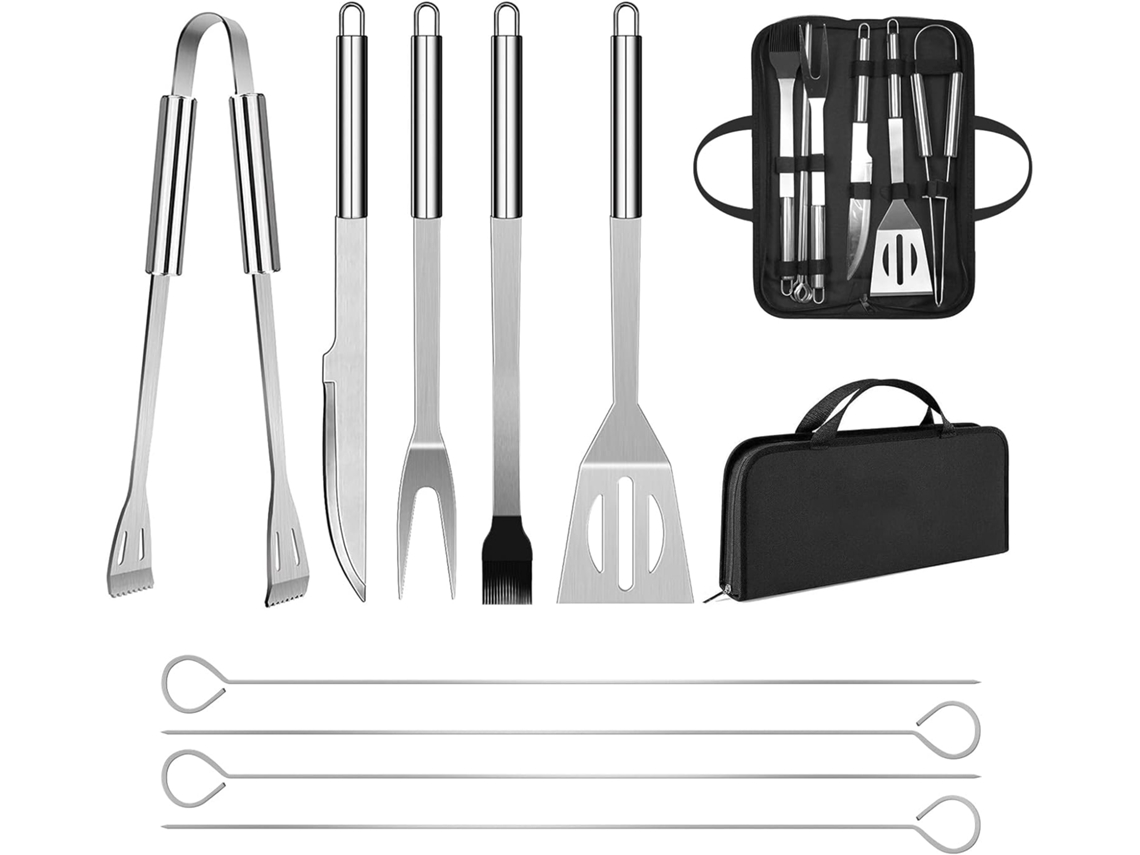 Lurelia Kit De Churrasco Aço Inoxidável Estojo Portátil Campismo