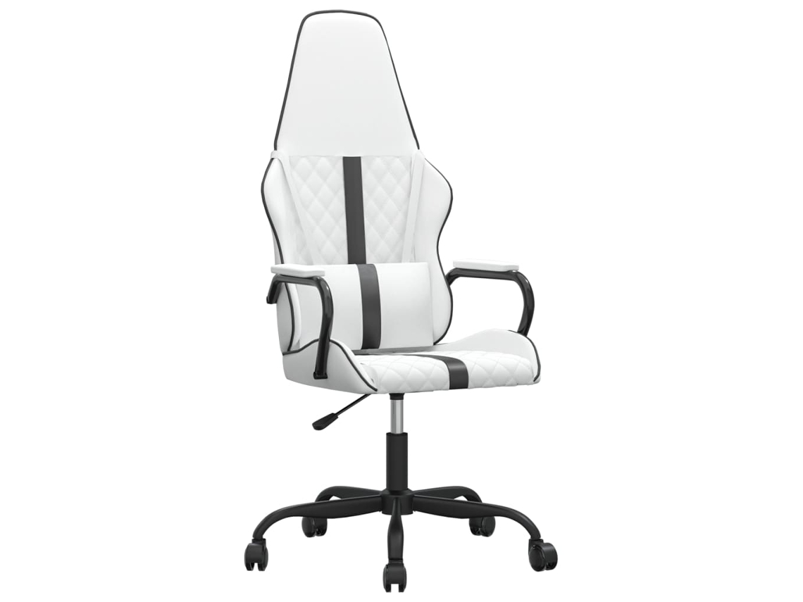 Cadeira Gaming VIDAXL Couro Artificial Branco e Preto