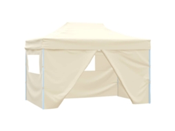 Vidaxl Tenda Dobrável Profissional Festas 4 Paredes 3x4m Aço Cor Creme