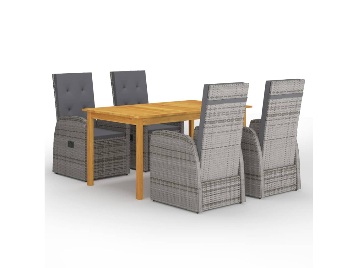 Dining Set, Dining Sets Vidaxl Cinzeto Madeira De Acácia (n/a)