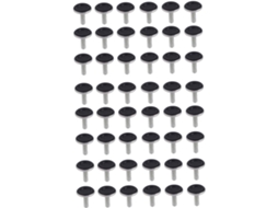 Conjunto De 48 Niveladores Móveis Ajustáveis, Pretos, M8x25mm Com Base De 30mm, Para Mesas E Cadeiras Ideal Uso