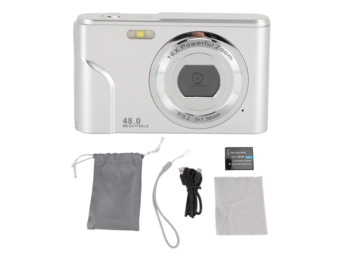Câmera Mali digital 1080p 48MP com zoom digital 16x e tela IPS 2.4 polegadas