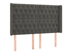 Cabeceira de Cama com Abas Veludo Cinzento Escuro MAISON EXCLUSIVE (163x16x118 cm)