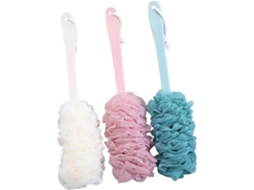 Escova De Banho Pe Com Cabo Longo, Conjunto De 3, Branca, Azul, Rosa | Limpeza Corporal, Uso A Seco Como Almofada, Cada