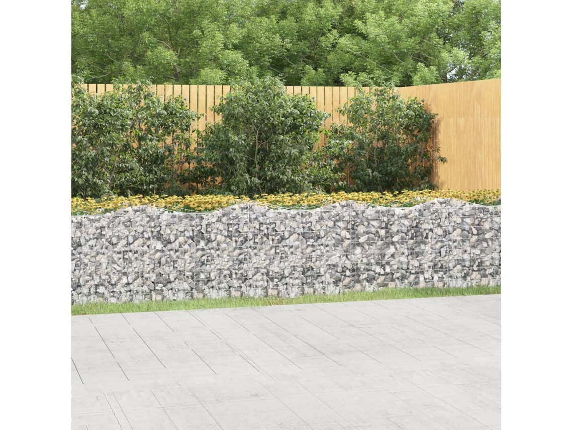 Vidaxl Canteiro Elevado Gabião Arqueado 800x50x100cm Ferro Galvanizado