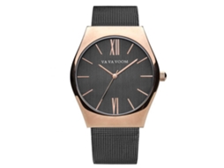Reloj Hombre Vava Voom Moda Cuarzo Caja Dorado Rosa Pulsera