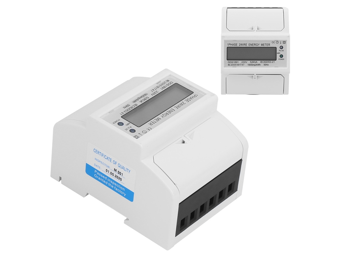 Laxiscreed Medidor De Energia Monofásico 2p Em Banda Din Com Tela Grande E Funções Diversas