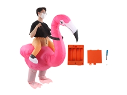 Fantasia Inflável de Flamingo Adulto 150 190cm Tecido Poliéster À Prova D'água para Halloween e Festivais
