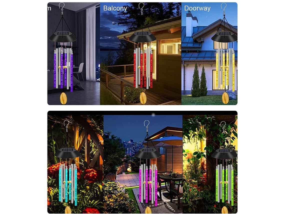 Lâmpada de Sino Solar com Vara de Bolhas de Acrílico IP65 para Decoração Externa Jardim Varanda S/MARCA