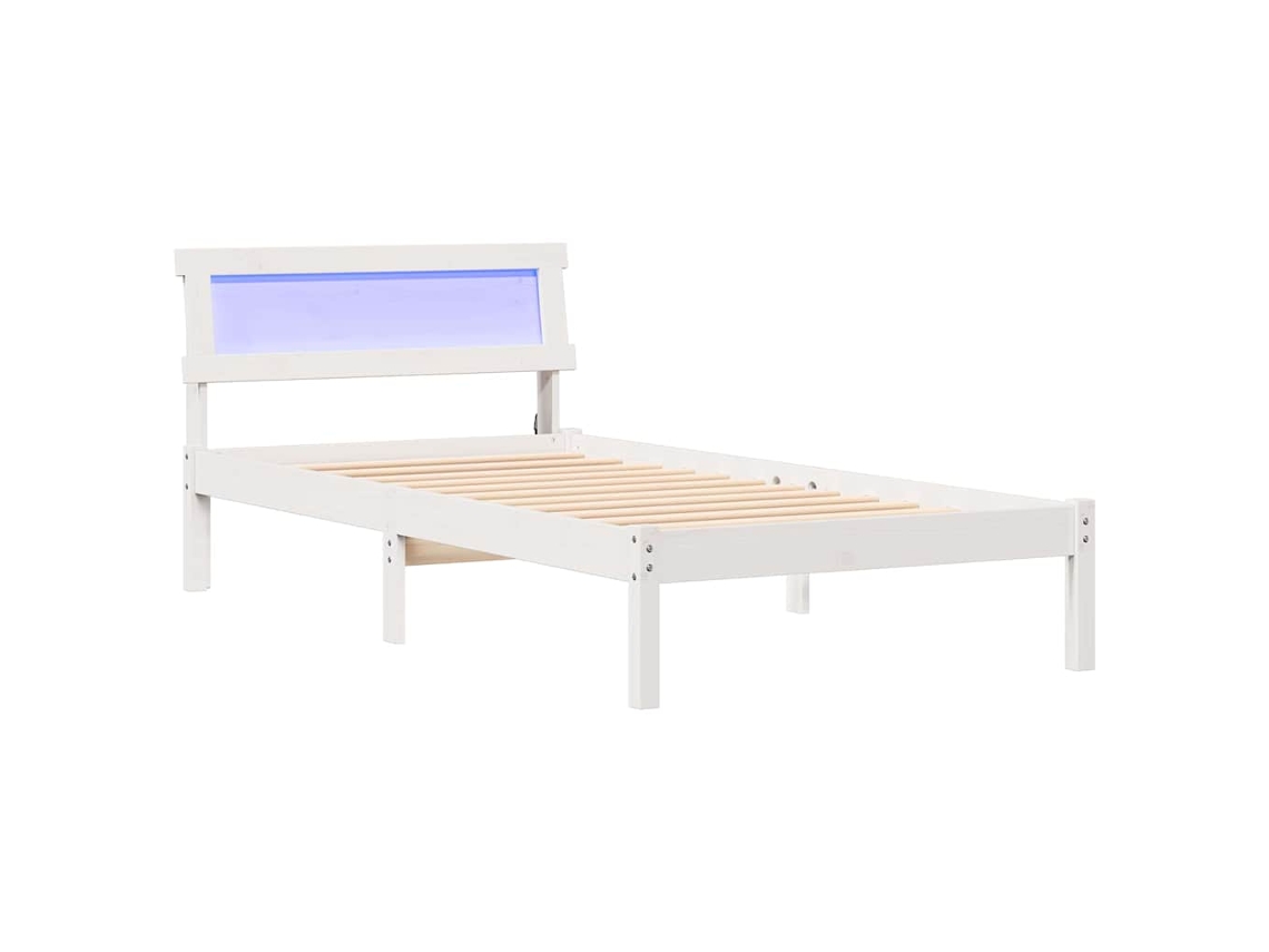 Estrutura da Cama Branco 75x190 cm Madeira de Pinheiro Sólida MAISON EXCLUSIVE