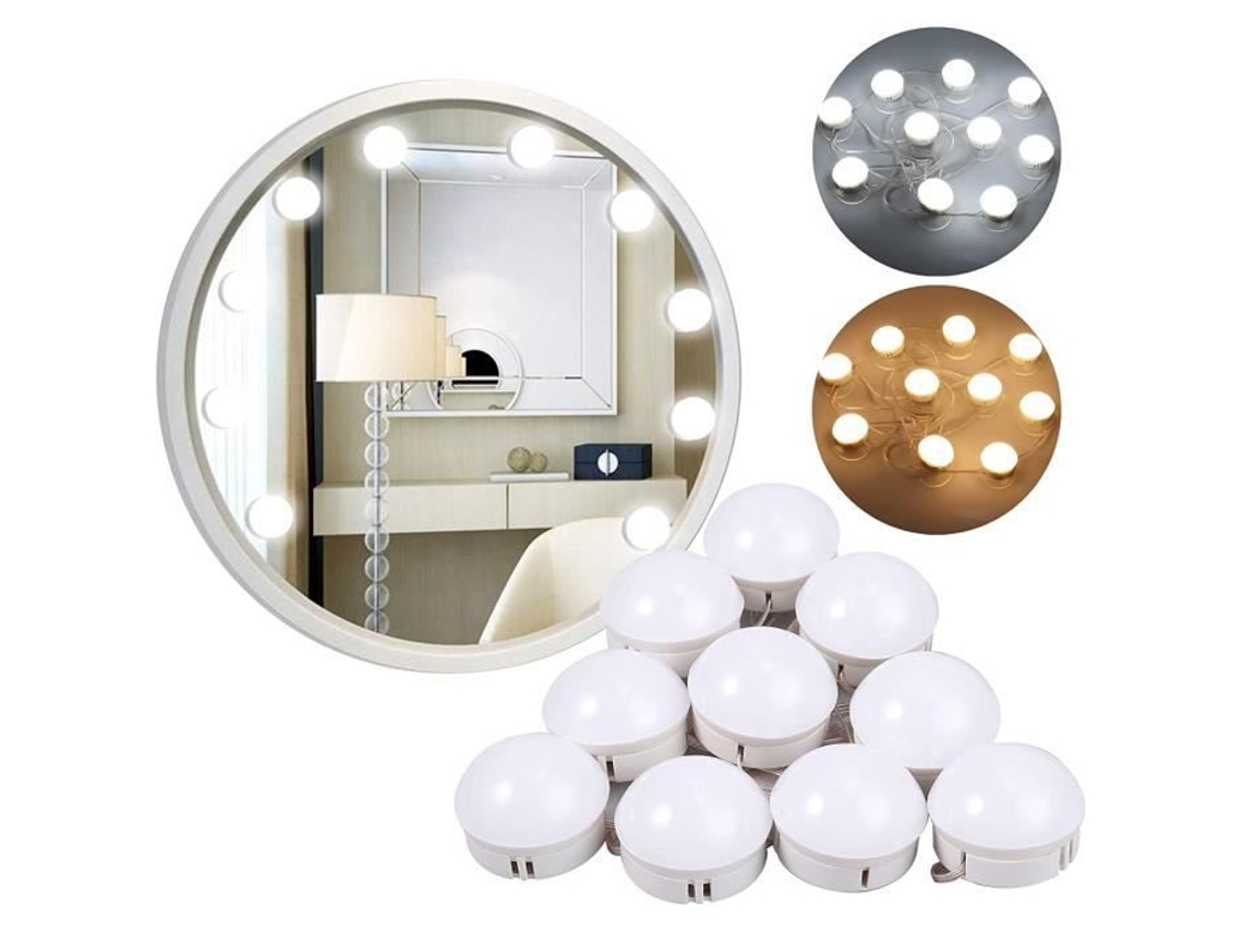 10 PCS LED lâmpadas de espelho de maquiagem luz plana ajustável estilo Hollywood alimentado por USB com lâmpadas reguláveis e F 1918 S/MARCA