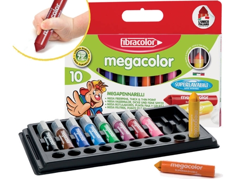Pack de 10 Marcadores FIBRACOLOR Megacolor