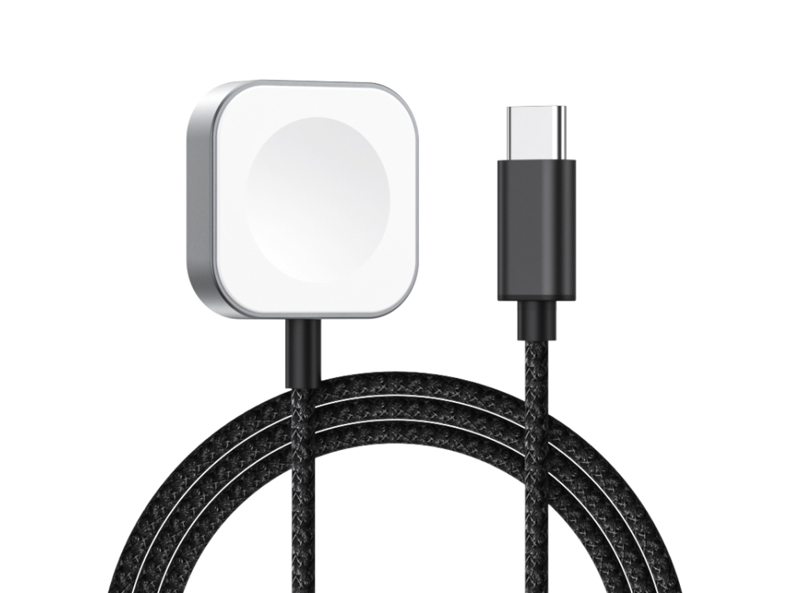 Carregador Magnético Sem Fio De Carga Rápida Com Interface Type-c Para Apple Watch Se 1 Preto