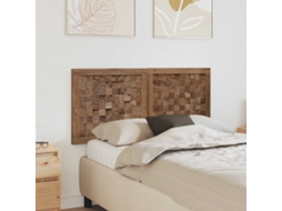 Vidaxl Cabeceira De Cama Natural Madeira De Teca Sólida