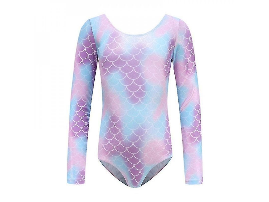 Traje de balé Rebe-Gynastica para meninas com malha de manga comprida Dança Yoga Esporte De Dança 150cm C