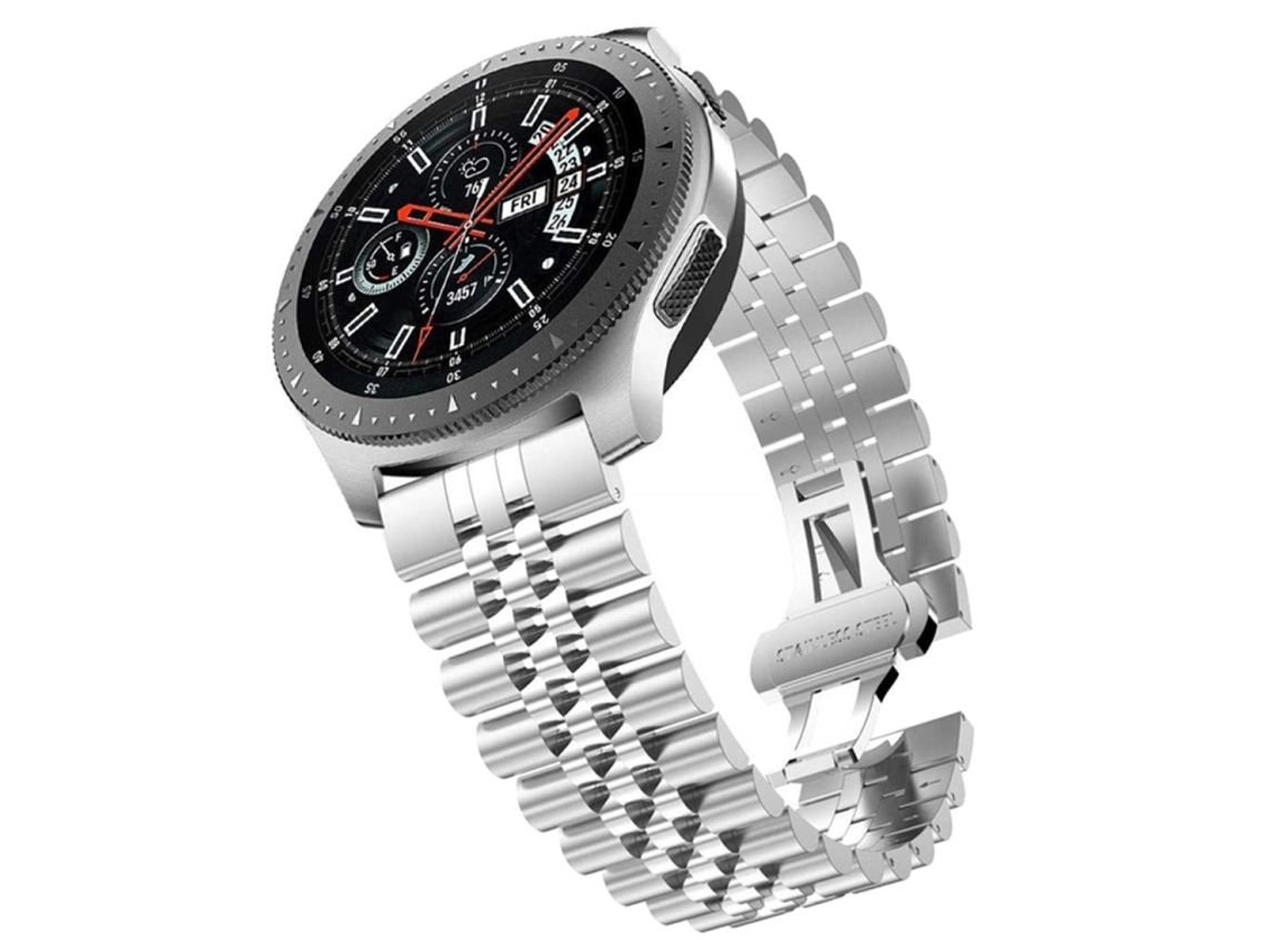 Bracelete para Amazfit Gtr 42mm Aço Cinco Contas Prata XIAOMOYU (22mm)