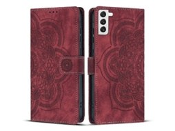 Capa De Celular De Couro Fosco Retrô Com Estampa De Mandala